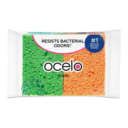 3M ocelo Vibrant Color Sponges, 4-3/4X 3X3/5, Assorted Colors, 4/Pack 7274FD